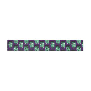 Frankenstein Monster Illustration Wrap Around Address Label