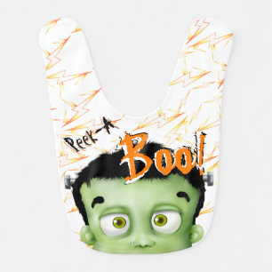 Frankenstein Monster Peek A Boo Halloween Baby Bib
