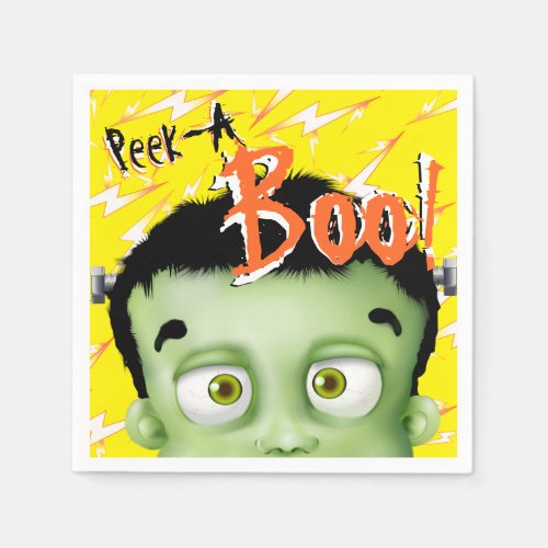 Frankenstein Monster Peek A Boo Halloween Napkins