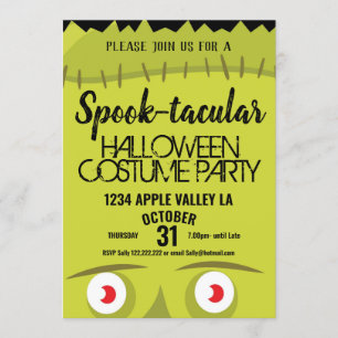 Frankenstein monster spooky halloween party invitation