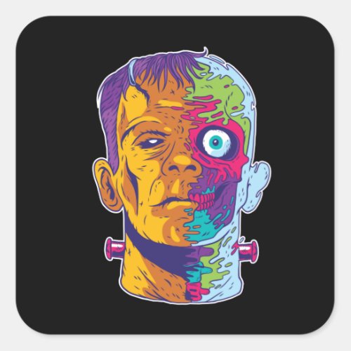 Frankenstein Monster Square Sticker