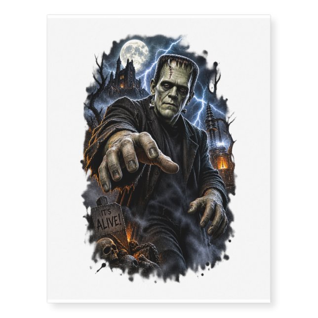 Frankenstein Monster Temporary Tattoo (Front)