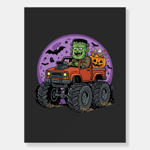 Frankenstein Monster Truck Halloween Graphic Desig Foam Board