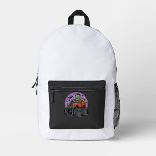 Frankenstein Monster Truck Halloween Graphic Desig Printed Backpack