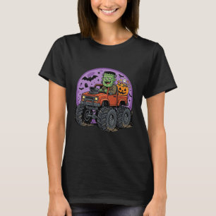 Frankenstein Monster Truck Halloween Graphic Desig T-Shirt