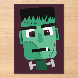 Frankenstein Monster's Head Acrylic Invitations