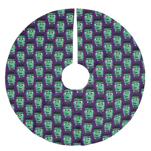 Frankenstein Monster's Head Brushed Polyester Tree Skirt (Front)