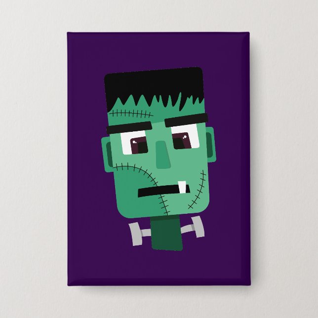 Frankenstein Monster's Head Button (Front)