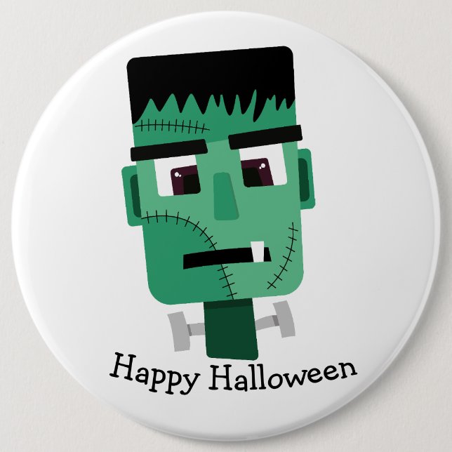 Frankenstein Monster's Head Button (Front)