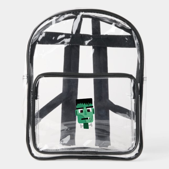 Frankenstein Monster's Head Clear Backpack (Front)