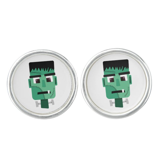 Frankenstein Monster's Head Cufflinks (Front)