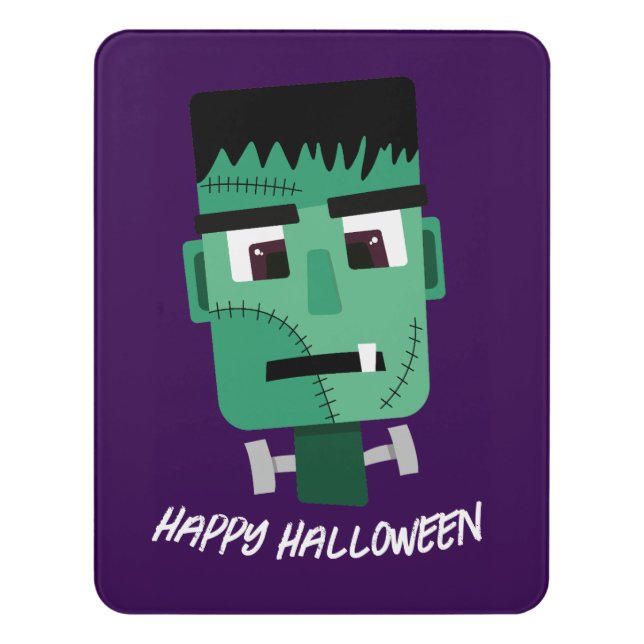 Frankenstein Monster's Head Door Sign (Contemporary Vert)