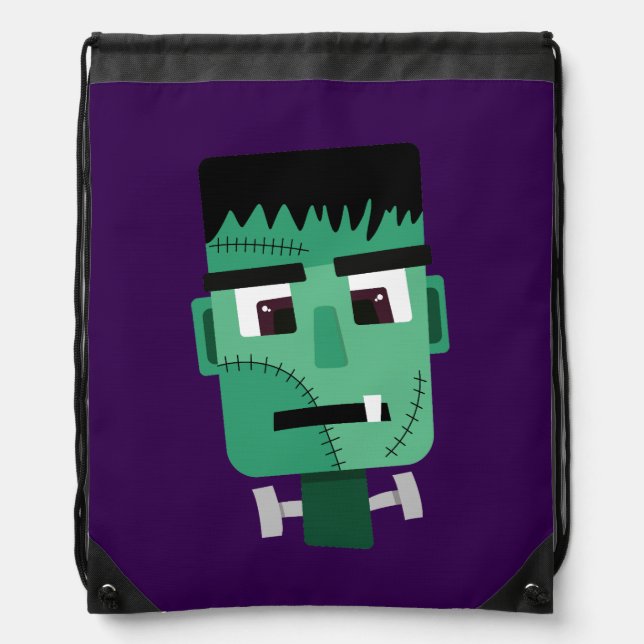 Frankenstein Monster's Head Drawstring Bag (Front)