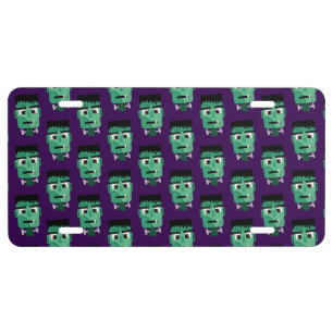 Frankenstein Monster's Head License Plate