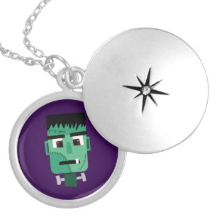 Frankenstein Monster's Head Locket Necklace