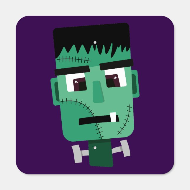 Frankenstein Monster's Head Metal Sign (Front)