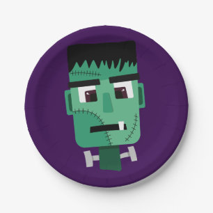 Frankenstein Monster's Head Paper Plates