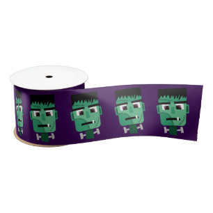 Frankenstein Monster's Head Satin Ribbon