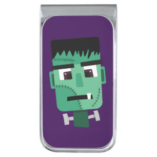 Frankenstein Monster's Head Silver Finish Money Clip