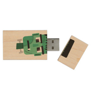 Frankenstein Monster's Head Wood Flash Drive