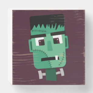 Frankenstein Monster's Head Wooden Box Sign