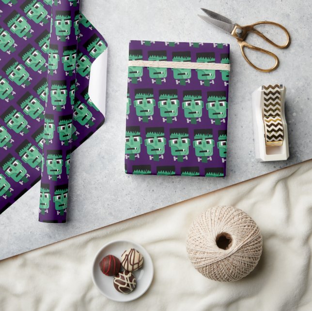 Frankenstein Monster's Head Wrapping Paper (Crafts)