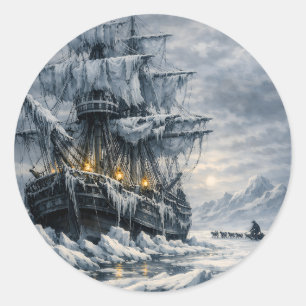 Frankenstein’s Arctic Pursuit by BurnsInHell Classic Round Sticker
