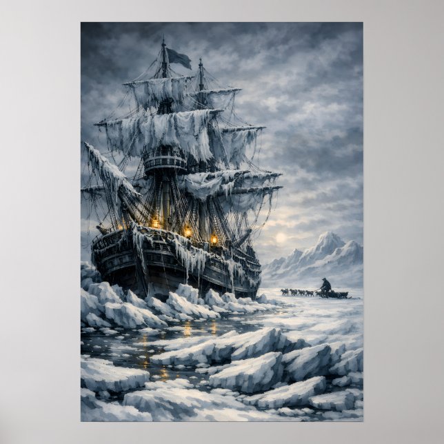 Frankenstein’s Arctic Pursuit by BurnsInHell Poster (Front)
