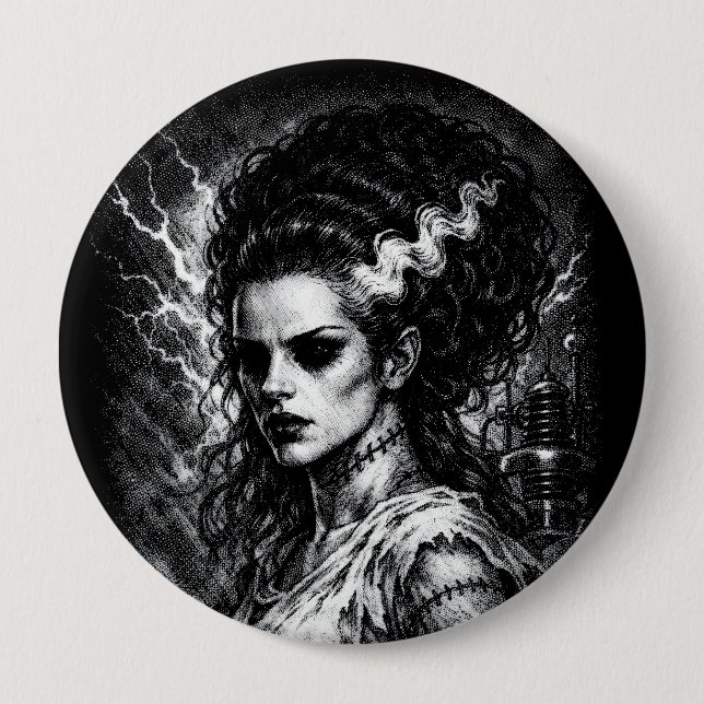 Frankenstein’s Bride — Resurrected by BurnsInHell Button (Front)