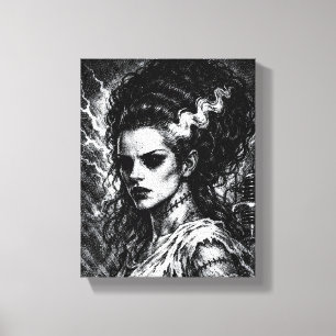 Frankenstein’s Bride — Resurrected by BurnsInHell Canvas Print