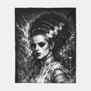 Frankenstein’s Bride — Resurrected by BurnsInHell Fleece Blanket