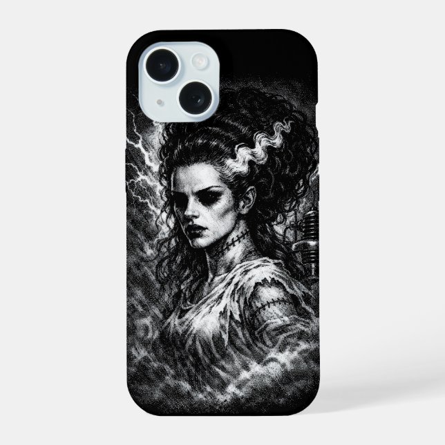 Frankenstein’s Bride — Resurrected by BurnsInHell iPhone 15 Case (Back)