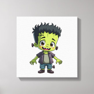 Frankenstein�s Monster � Cute Halloween Cartoon Sh Canvas Print