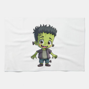 Frankenstein�s Monster � Cute Halloween Cartoon Sh Kitchen Towel