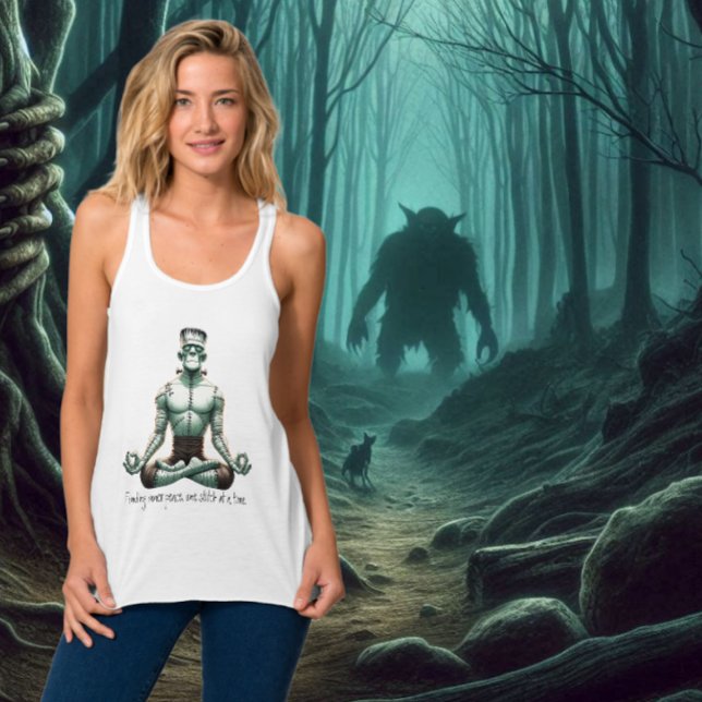 Frankenstein’s Monster – in the Zen custom Tank Top (Keeping Calm and finding your  Zen during the spooky season.)