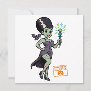 Frankenstein’s Wife Cartoon Holiday Card