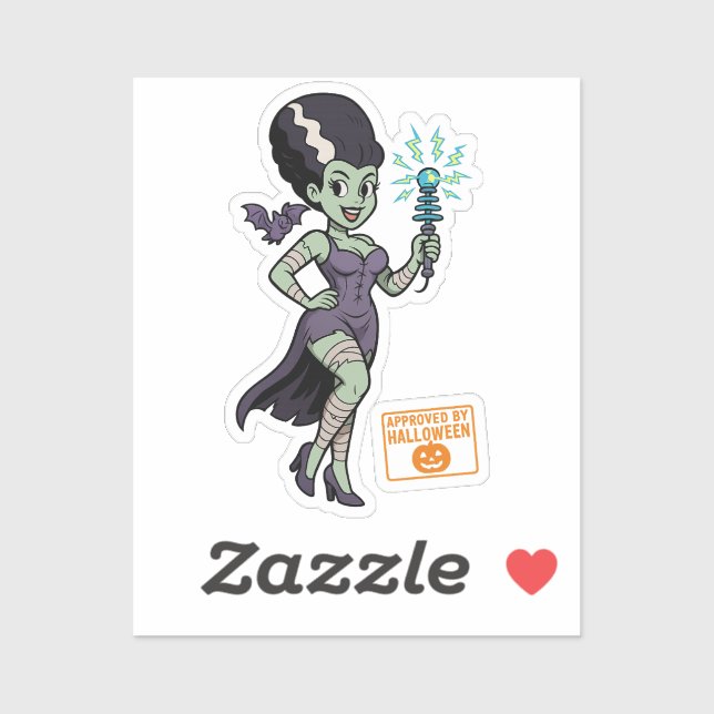 Frankenstein’s Wife Cartoon Sticker (Sheet)