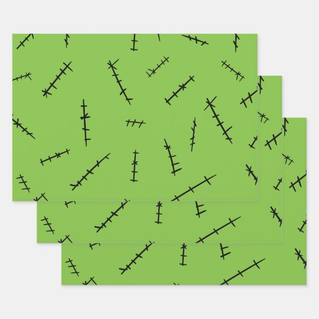 Frankenstein Stitches Wrapping Paper Sheets (Set)