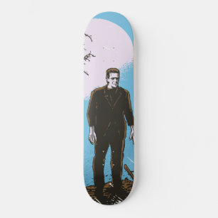 Frankenstein under the moon - blue skateboard