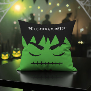 Frankenstein We Created a Monster Halloween Throw Pillow