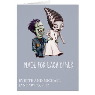 Frankenstein Wedding Congratulations Halloween Cards