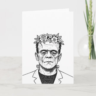 Frankenstein with a Flower Crown Card