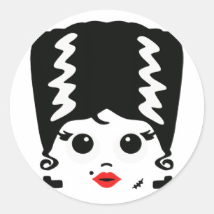 Frankenstein's Bride Monster Halloween Costume  Classic Round Sticker