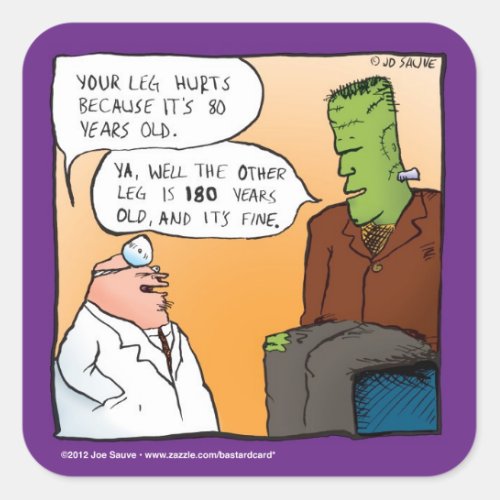 Frankensteins Doctor Cartoon Square Sticker