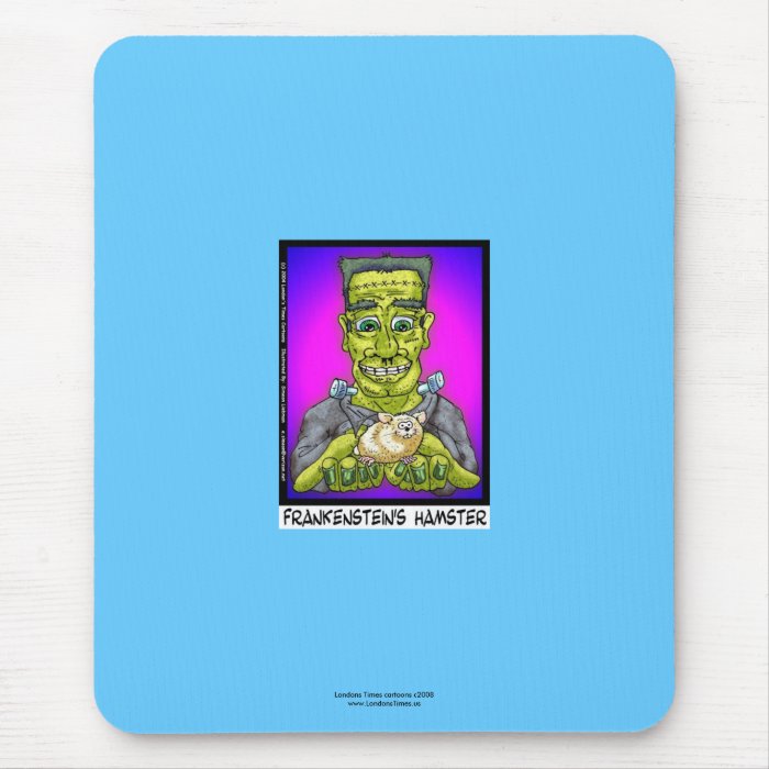 Frankenstein's Hamster Funny Cartoon Mouse Pad