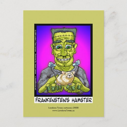 Frankensteins Hamster Funny Cartoon Postcard