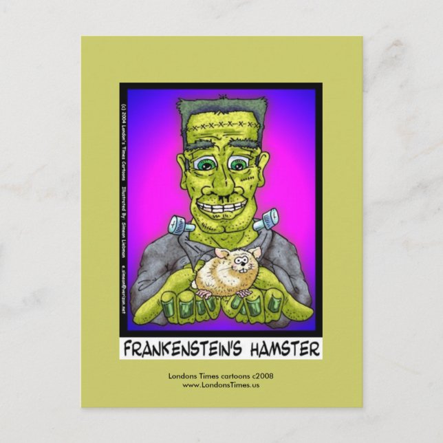 Frankenstein's Hamster Funny Cartoon Postcard (Front)