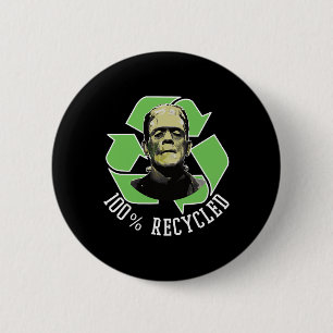 Frankenstein's Monster - 100% Recycled S Funny Hal Button