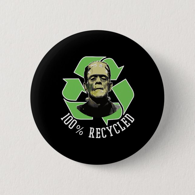 Frankenstein's Monster - 100% Recycled S Funny Hal Button (Front)