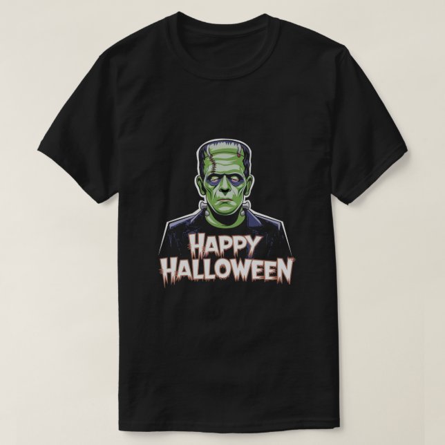 Frankenstein's monster: Happy Halloween T-Shirt (Design Front)
